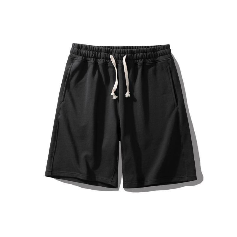 Drawstring Waist Plain Wide Leg Shorts