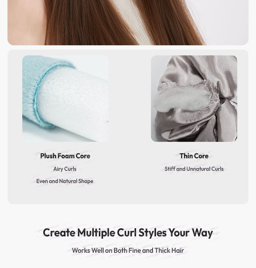 Set of 3: Heatless Hair Curler Rod