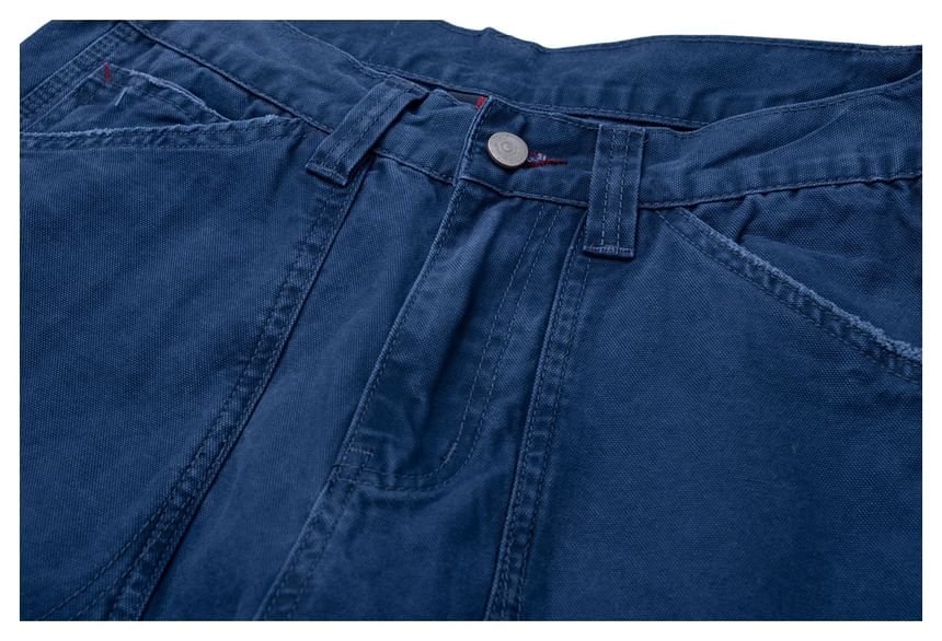 Washed Straight-Cut Jeans