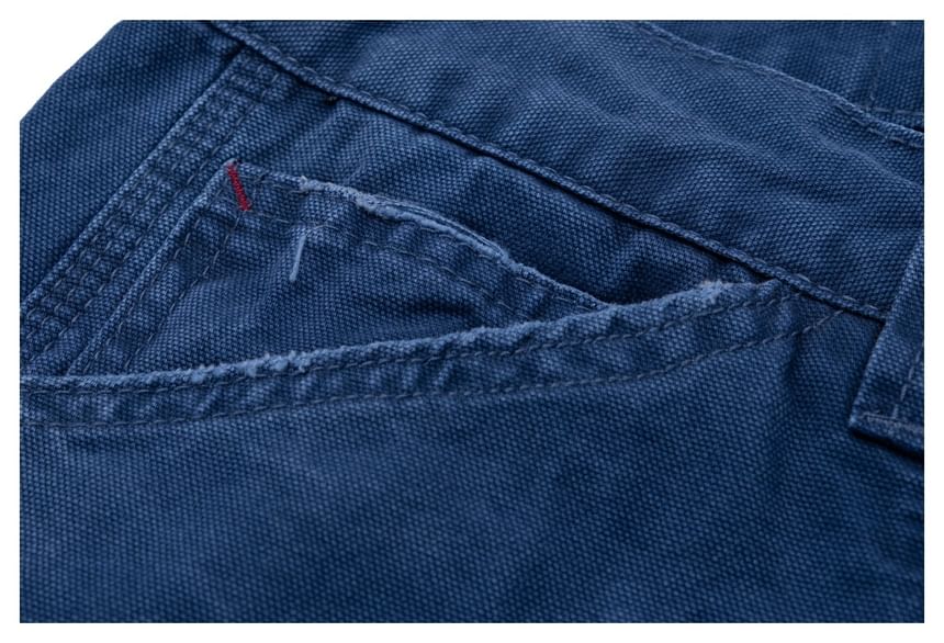 Washed Straight-Cut Jeans