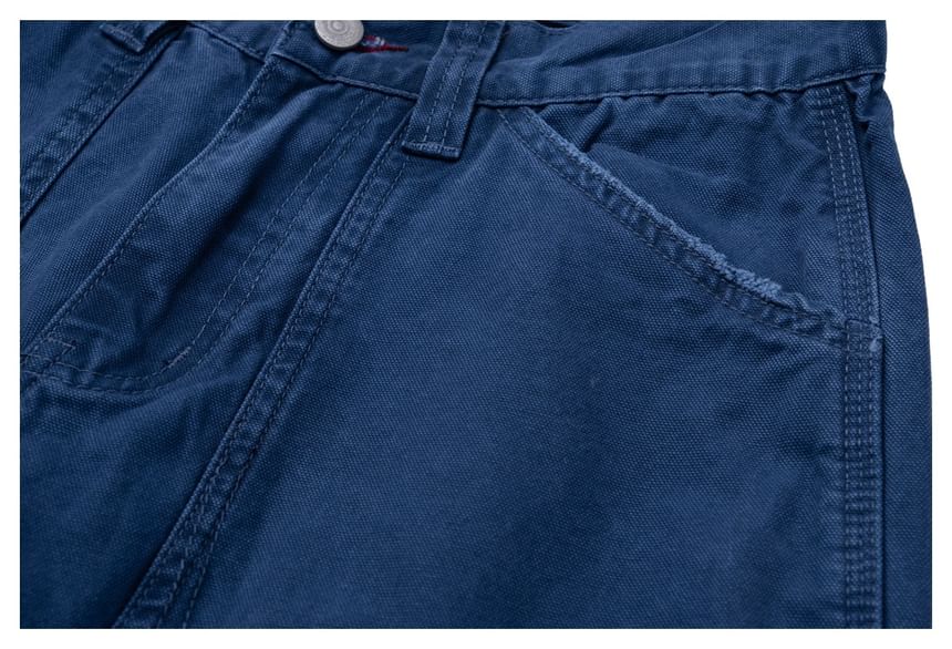 Washed Straight-Cut Jeans