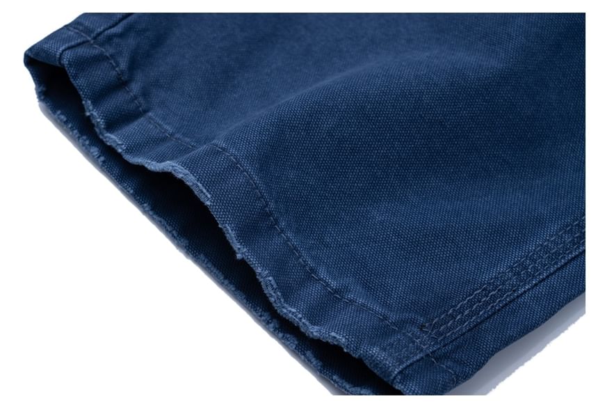 Washed Straight-Cut Jeans