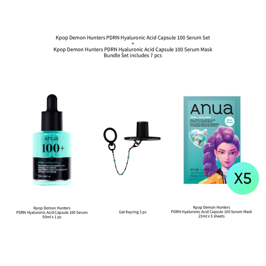 Bundle: PDRN Hyaluronic Acid Capsule 100 Serum Set Kpop Demon Hunters Collaboration + PDRN Hyaluronic Acid Capsule 100 Serum Mask Kpop Demon Hunters Collaboration
