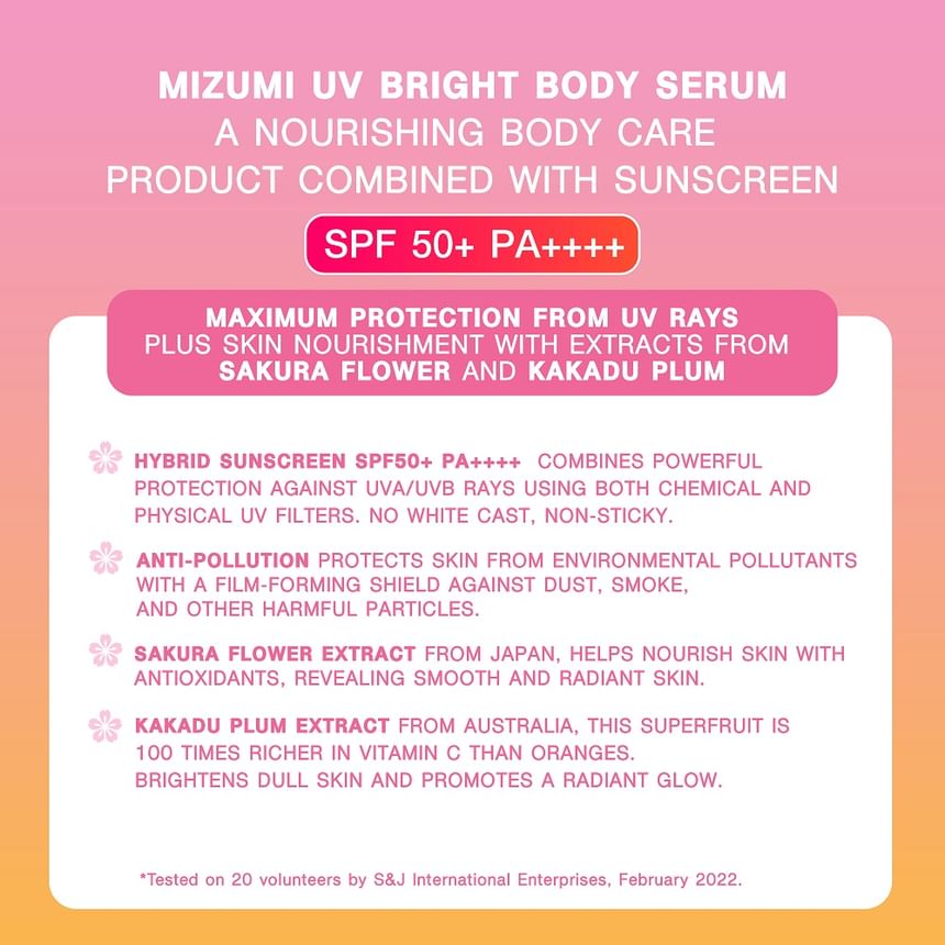 UV Bright Body Serum Sunscreen SPF 50+ PA++++