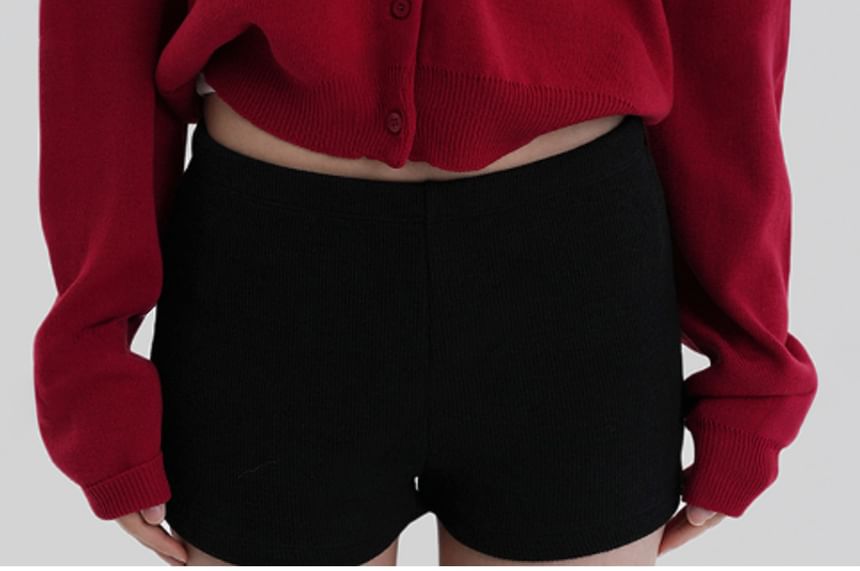 Long-Sleeve Button-Up Plain Cardigan