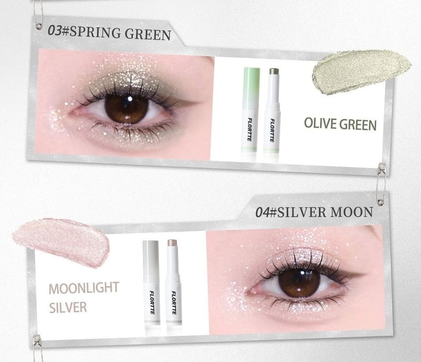 Crystal Sparkle Eyeshadow Stick - 6 Colors 2pcs Bundle Set