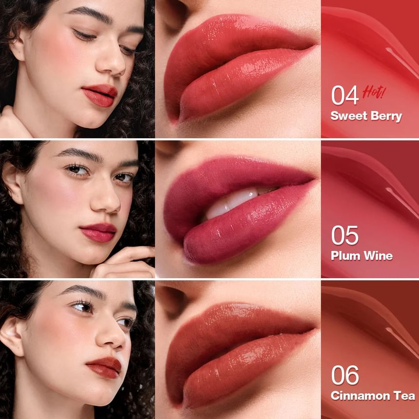 Haute Watery liquid lip & cheek Tint - 4 Colors 5pcs Bundle Set