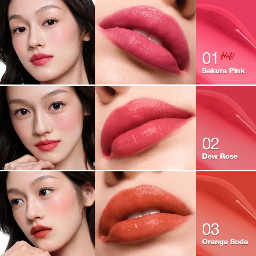 Haute Watery liquid lip & cheek Tint - 4 Colors 5pcs Bundle Set