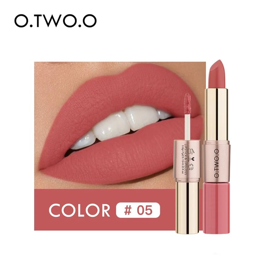 2 in 1 Matte Lipstick & Liquid Lipstick - 12 Colors 5pcs Bundle Set