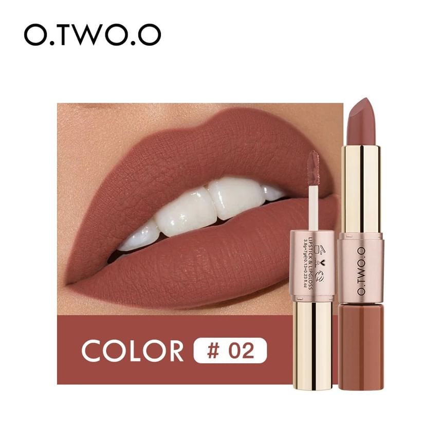 2 in 1 Matte Lipstick & Liquid Lipstick - 12 Colors 5pcs Bundle Set