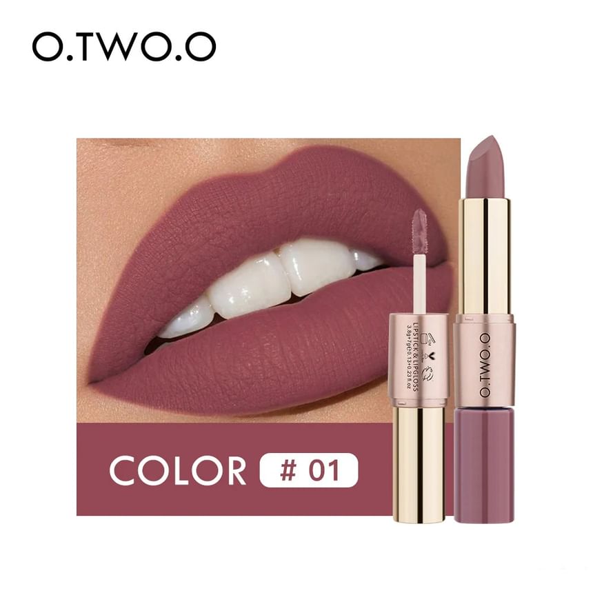 2 in 1 Matte Lipstick & Liquid Lipstick - 12 Colors 5pcs Bundle Set