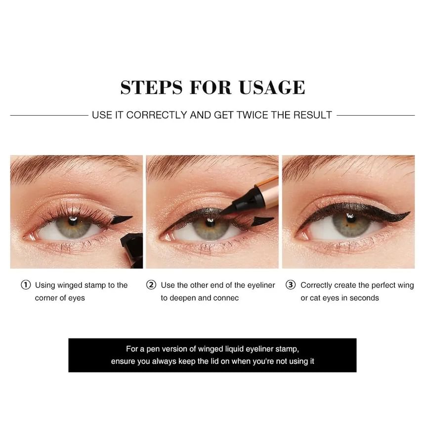 Miraculous Cat-Eye Stamp Eyeliner Pen 10pcs Bundle Set