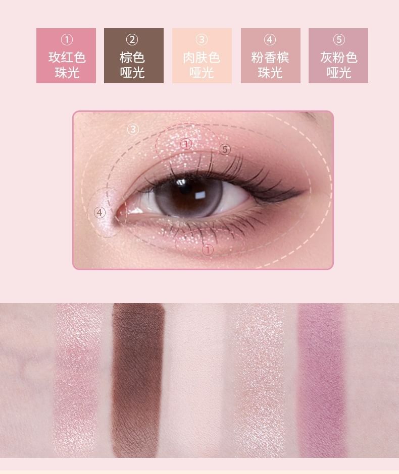 Floating Light Narrative Eyeshadow Palette - 5 Colors 10pcs Bundle Set