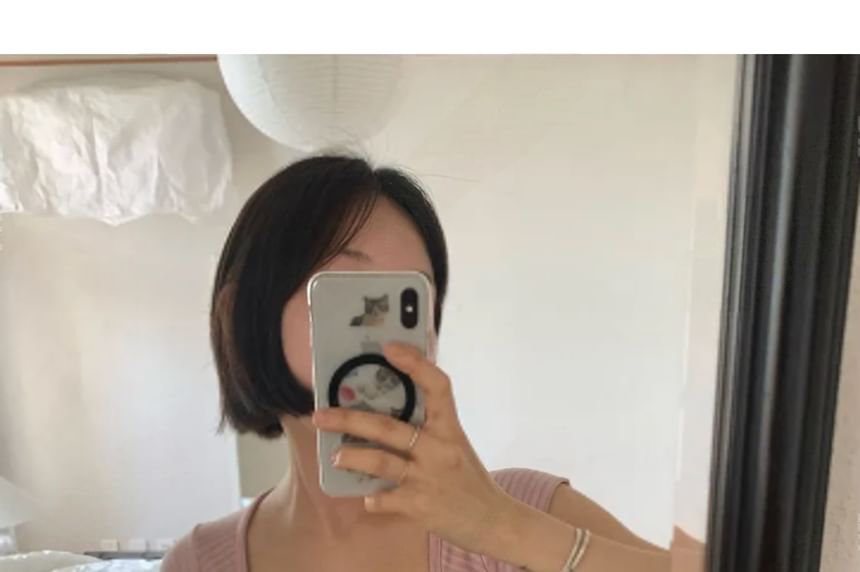 Cap-Sleeve Square Neck Striped Crop Top